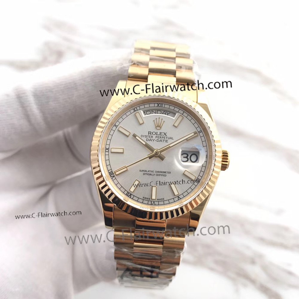 Gray Face Presidential Rolex Oyster Perpetual Day Date Fake Watc